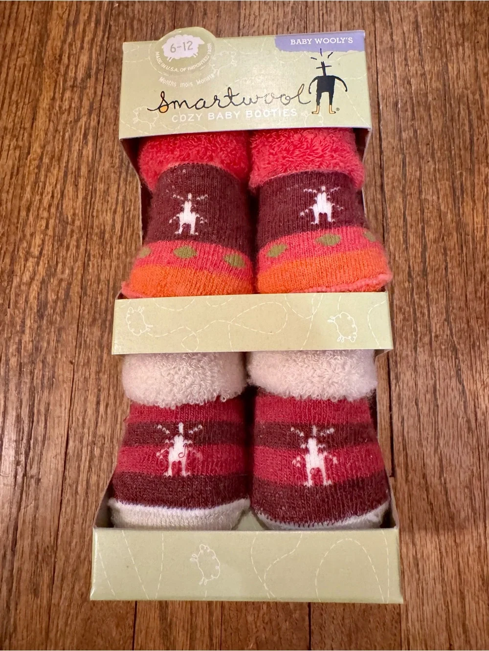 Smartwool Cozy Baby Booties - Red, Pink & Orange Accents